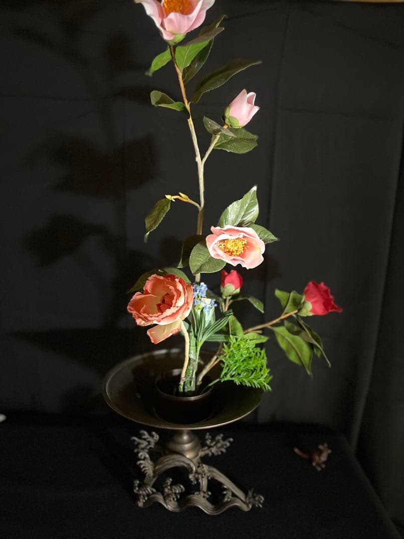 薄端　うすばた　花器　生け花　ヴィンテージ　剣山花含めない　銅器　華道具