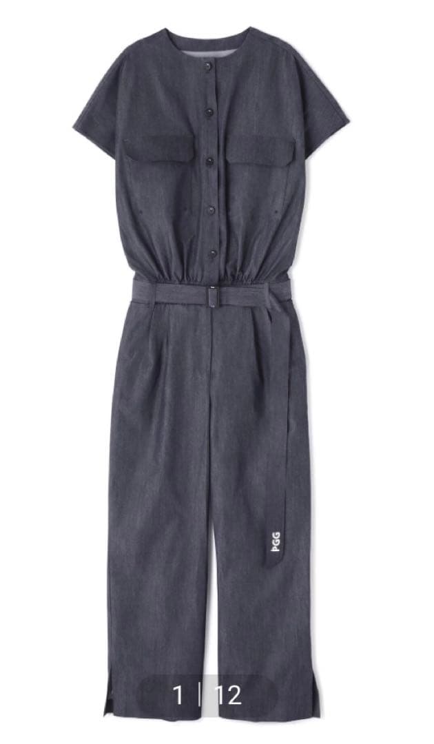 お値下げ！新品！【PGG】リサイクルポリデニムストレッチ ジャンプス