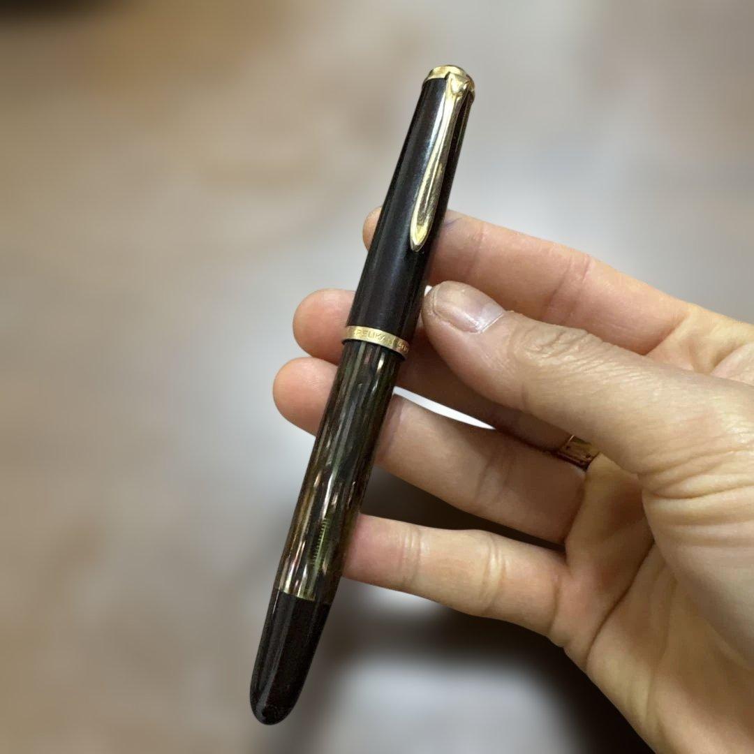 ペリカン400NN M&K 茶縞 万年筆 14C 字幅EF（極細字）　14K