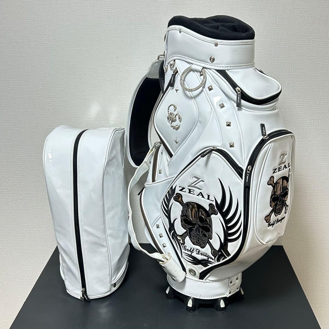 ZEAL 限定 スカルデザイン キャディバッグ 9.0型 3点式 ド派手
