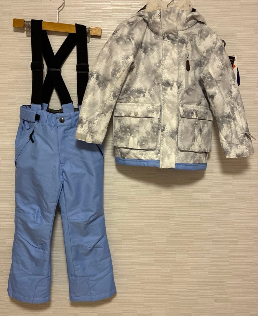 COSBY スキーウエア サイズ調整 上下セット 女の子 グレー120cm