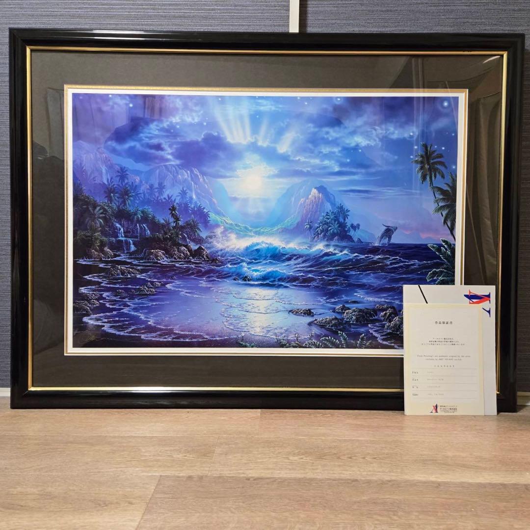 クリスチャン・ラッセン セレニティー　ミクスドメディア 直筆サイン　証明書付