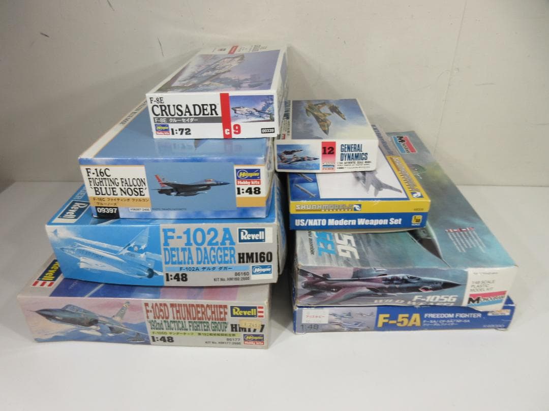 1201X【未組品/ジャンク】各メーカー 戦闘機プラモデル 8箱まとめて