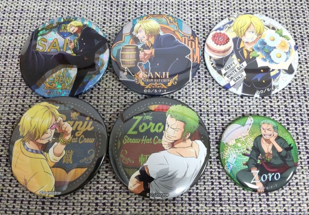 ワンピース　宴　ホワイトデー　RED　麦わらストア　サンジ　ゾロ　缶バッジ