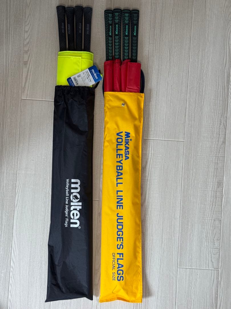 バレーボール審判用フラッグ【moltenとミカサの２組】収納バッグ付き