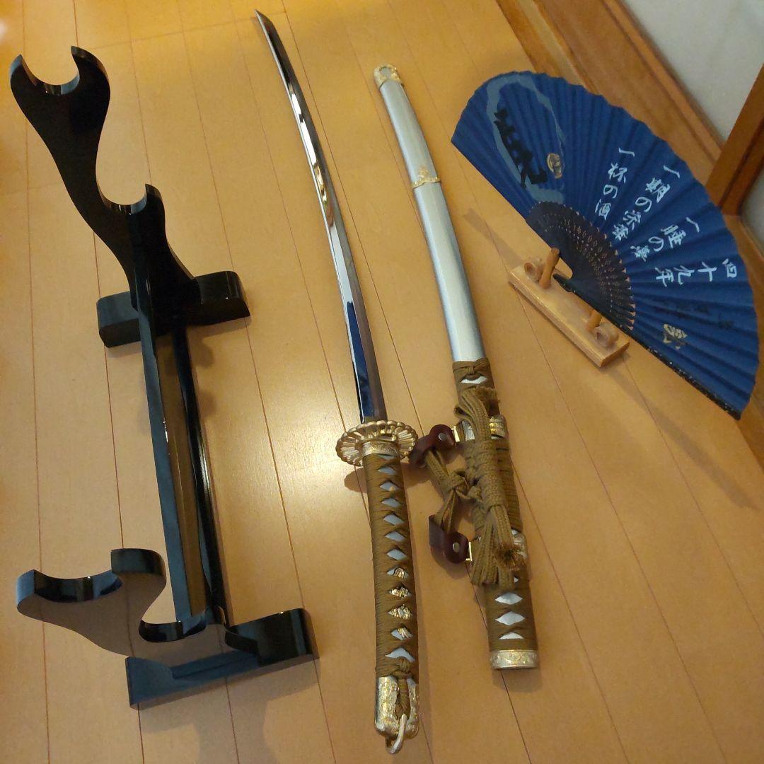 模造刀／上杉謙信モデル／刀台座&扇子セット