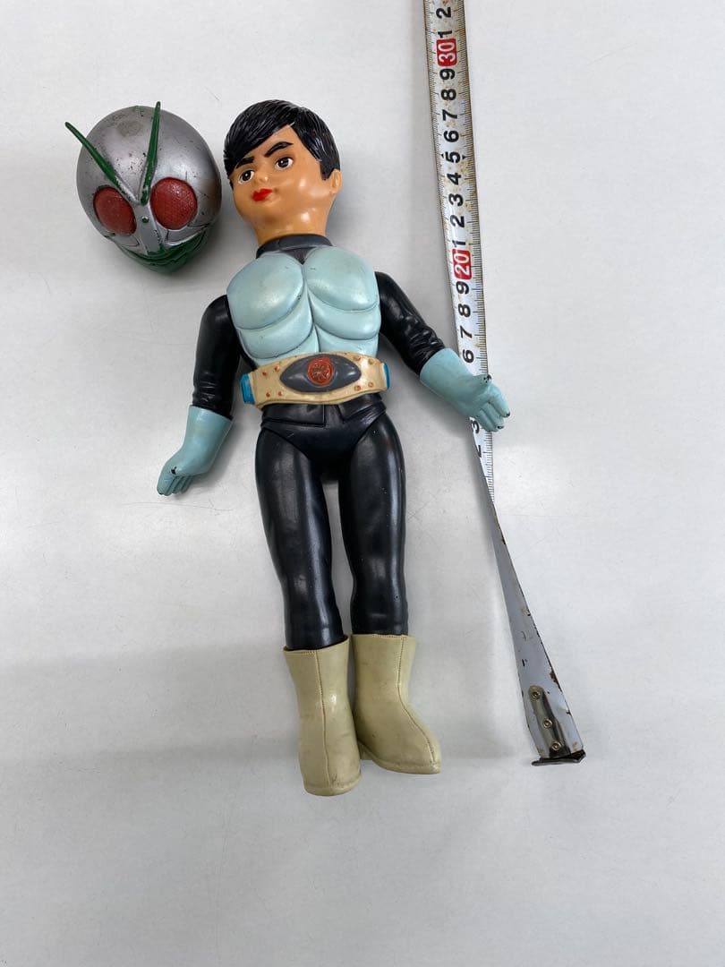 旧バンダイ　仮面ライダー　当時物　ソフビ　面取れ