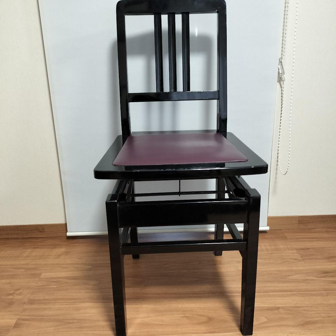 ヤマハ　ピアノトムソン椅子 黒　紫の座面