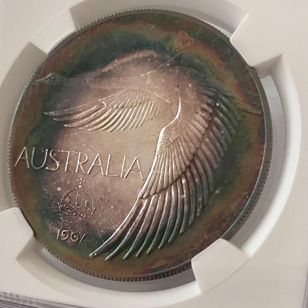 【NGC MS66】1967年オーストラリア 試作スワンダラー銀貨