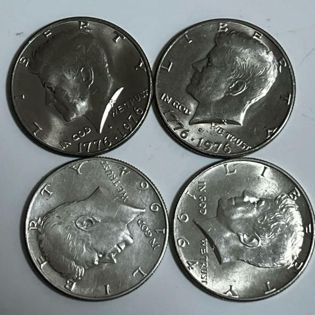 1964年1976年ケネディ　ハーフダラー4枚セット