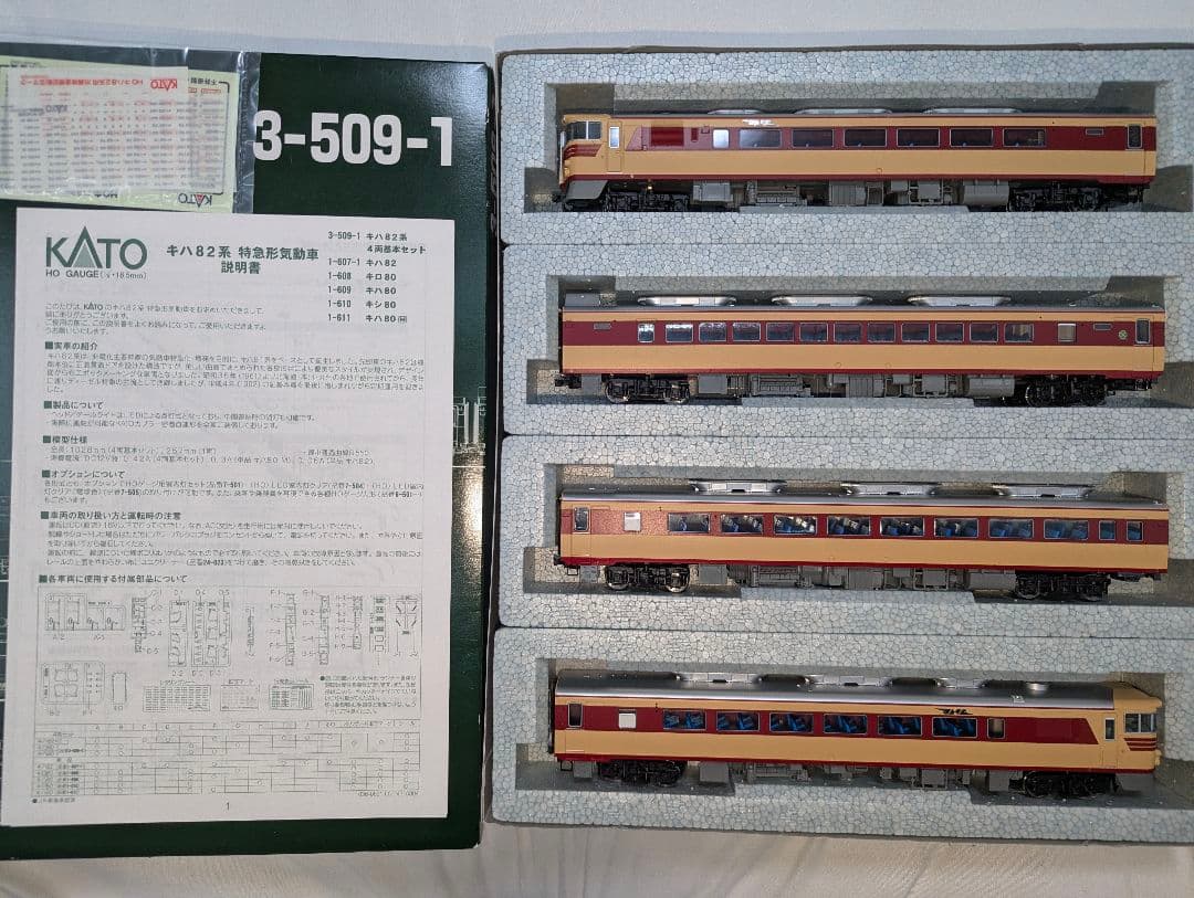 KATO　キハ82系　４両基本セット　【3-509-1】　HOゲージ