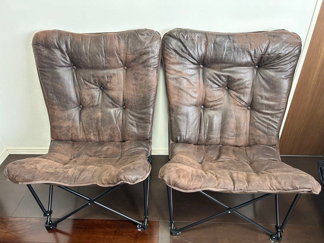 【極美品】ニトリ　バタフライチェア　 ヴィンテージ加工 折りたたみ椅子　2セット