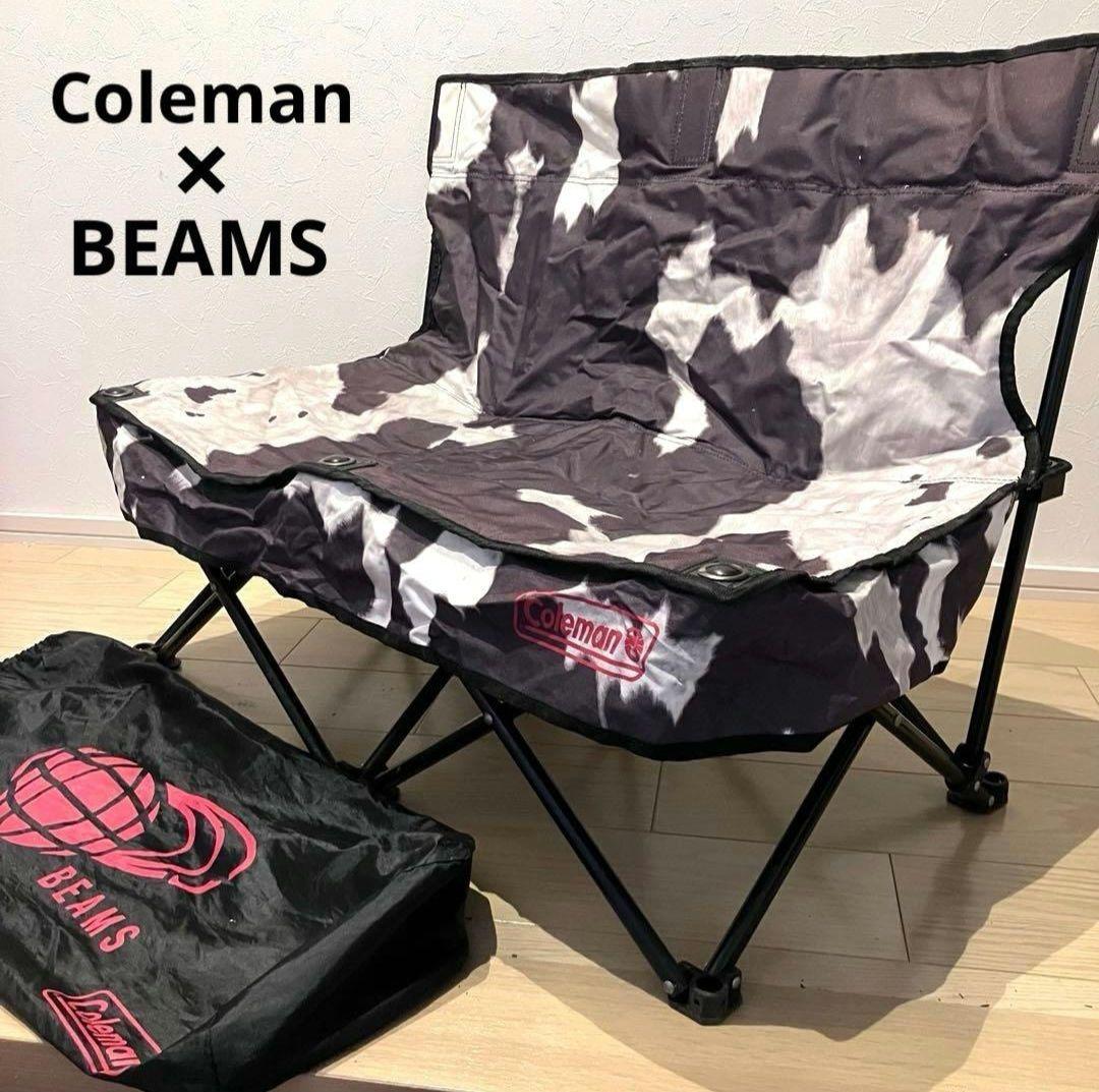 入手困難　Coleman×BEAMS ハラコ柄 折畳みベンチチェア 2人用