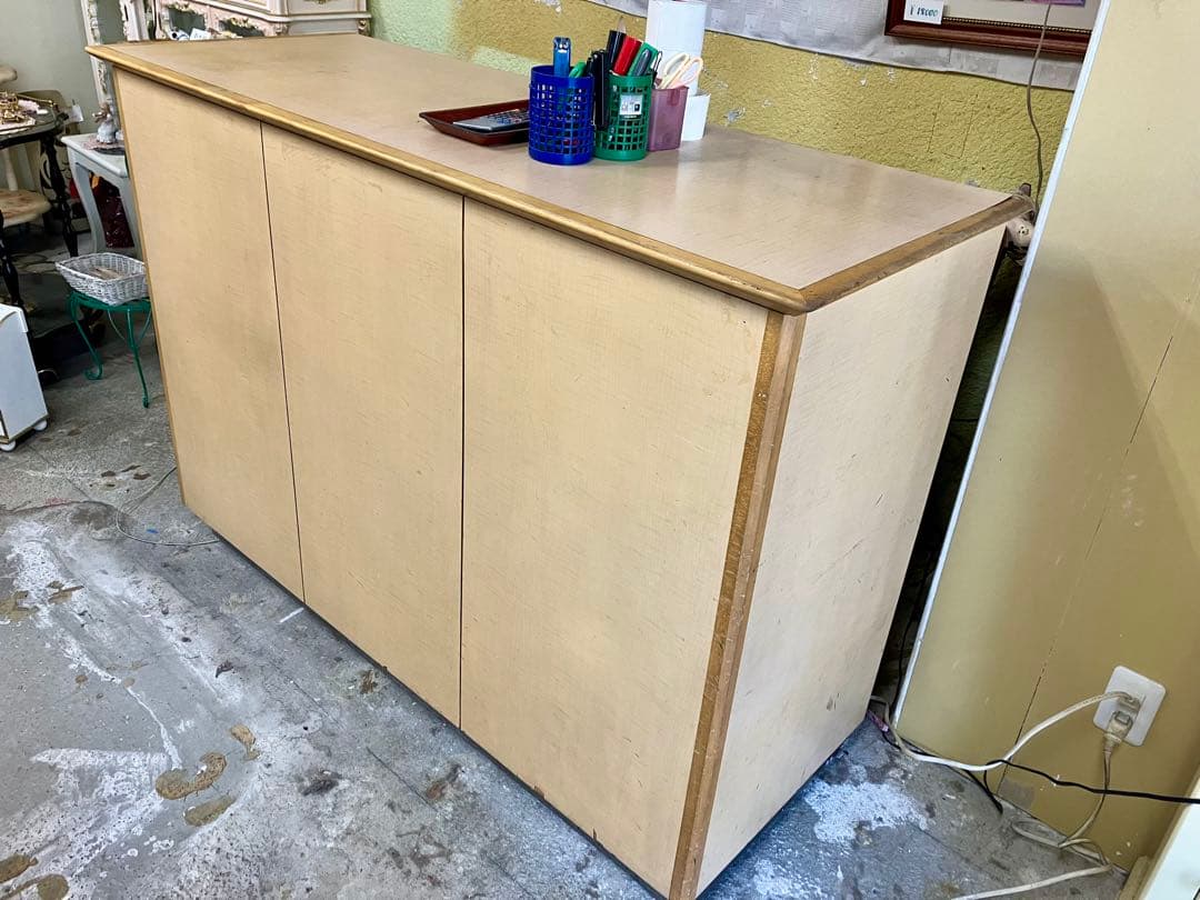 【引き取り希望】ショップ レジカウンター 木製 重厚 W140cm