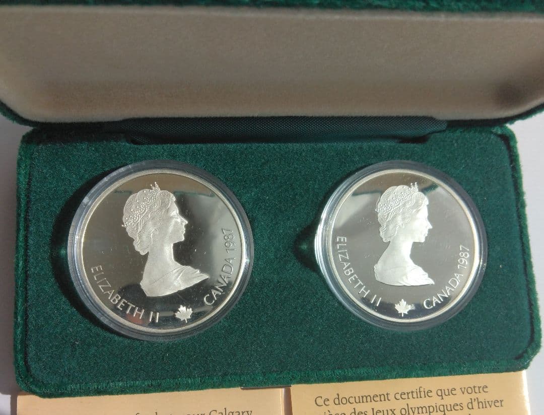 1988年 カルガリーオリンピック記念銀貨 20ドル 2枚セット SV925