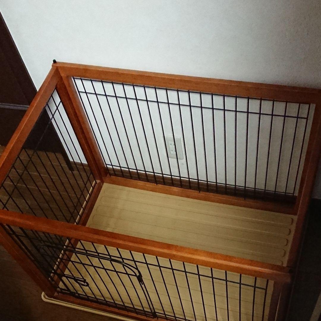 高級感あり。ペット用 木製サークル ケージ