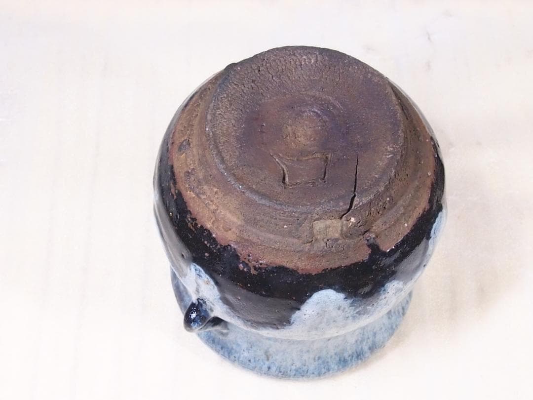 【古物】北大路魯山人写 朝鮮唐津 水指 一文字塗蓋 茶道具/お点前道具 骨董