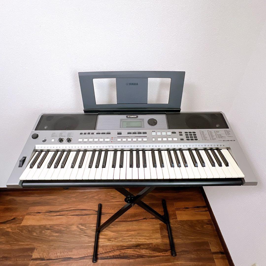 ヤマハ 電子キーボード PSR-E443 スタンド取説 電源アダプター 動作良好