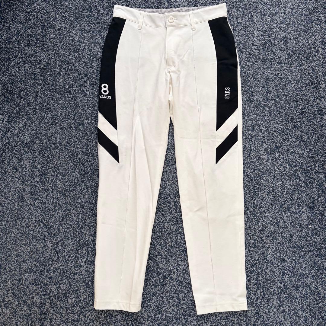 8YARDS　ハチヤーズ　ストレッチ　パンツ　ゴルフウェア　ホワイト系　サイズS