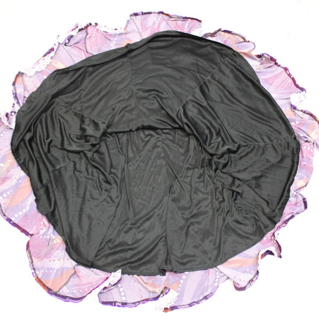 【美品 フラメンコ衣装】パープル ファルダ スカート ボランテ フリル 紫