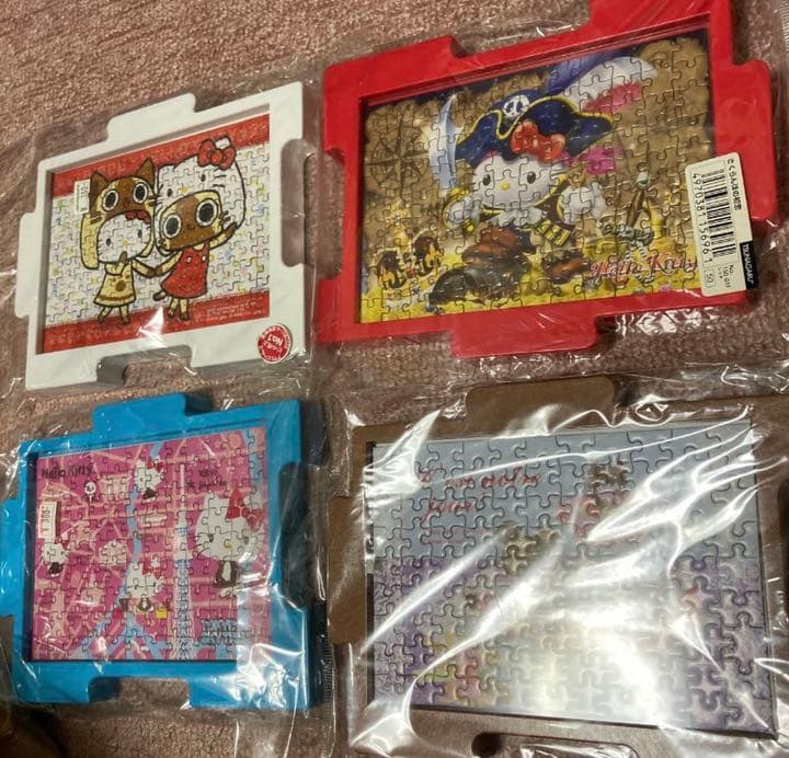 完成品パズルセット額縁非売品(糊付け無し) キティー、リラックマなど16個セット