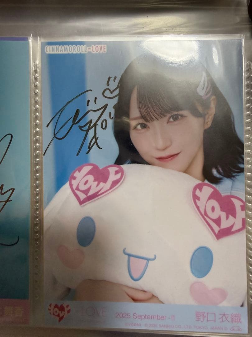 イコラブ　＝LOVE 生写真　シナモンロールコラボ2025 野口衣織　直筆　ヨリ