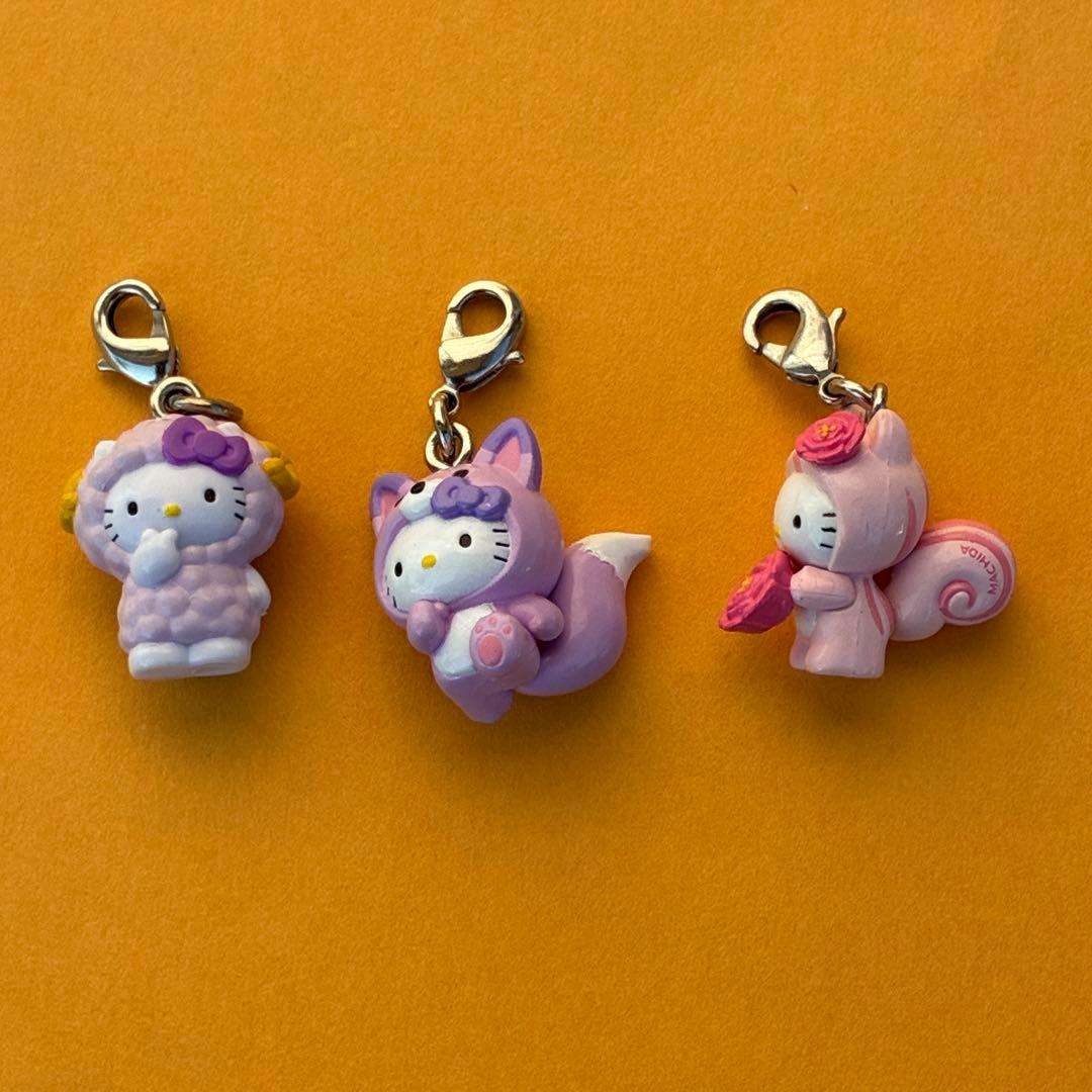 レア★北海道 羊 キツネ 東京 リス ファスナーマスコット 根付★ご当地キティ