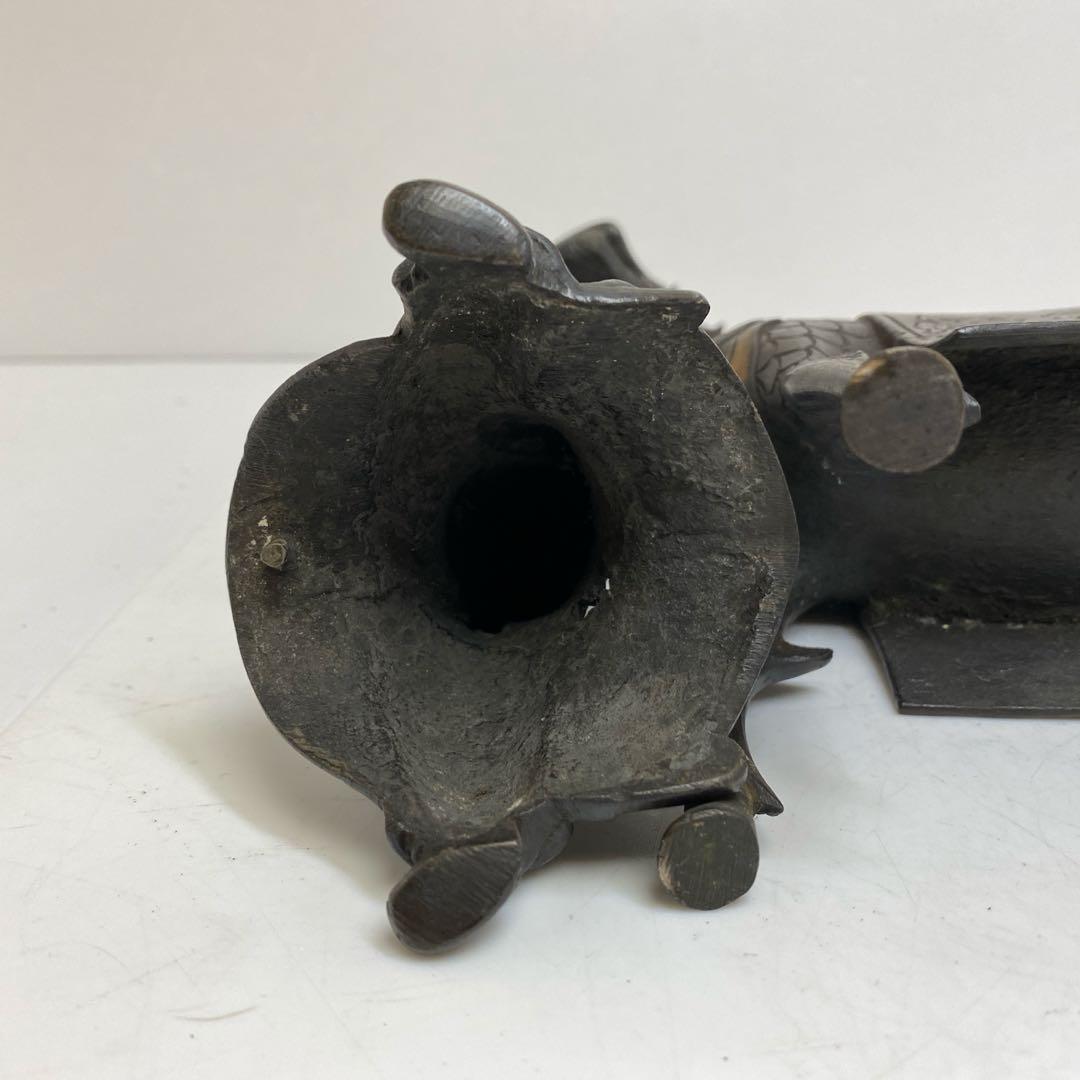 古銅　キリン人物のったり香炉　1166g タサオ　東さ8-0104②