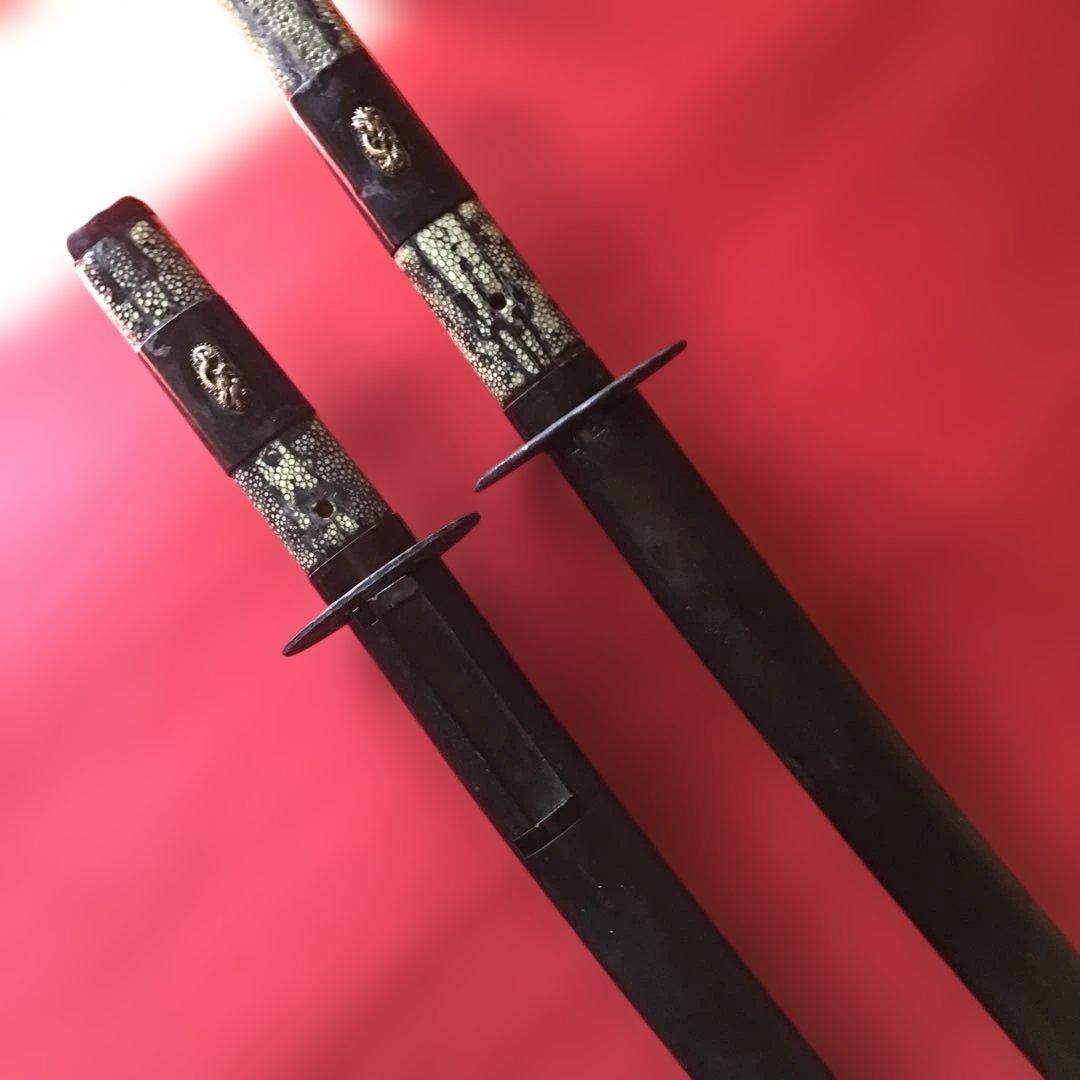 江戸時代　大小　揃い拵　繋ぎは木製　刃はありません。