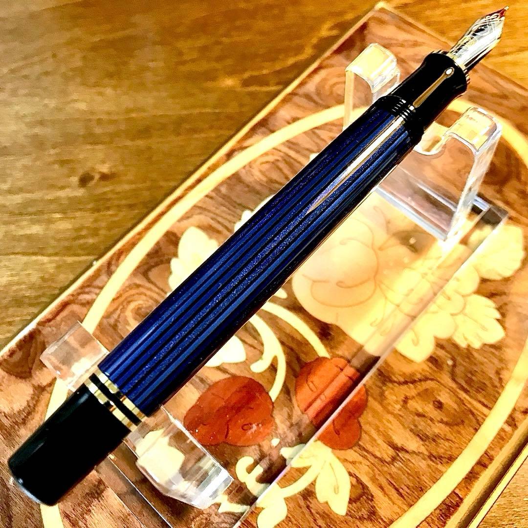 ☆超お勧め☆美しいペリカン万年筆M400ブルー縞(Ｆ)