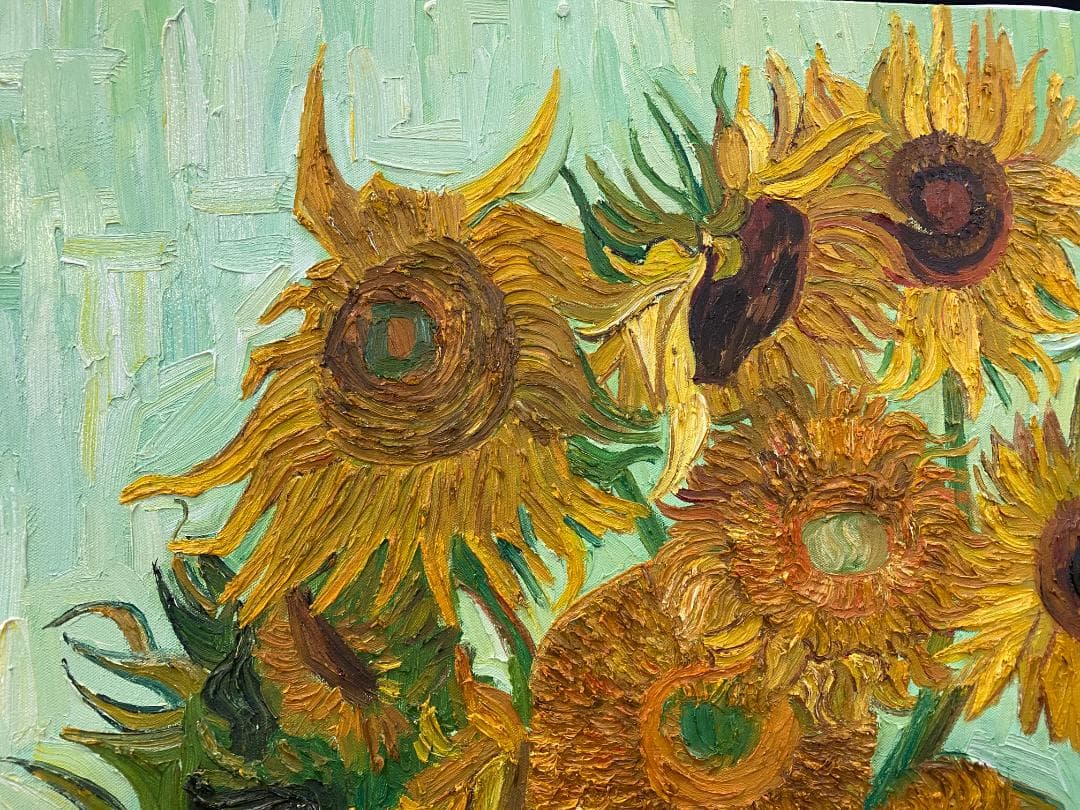 フィンセント・ファン・ゴッホ『ひまわり』複製画　手描き　摸写⑨　F25