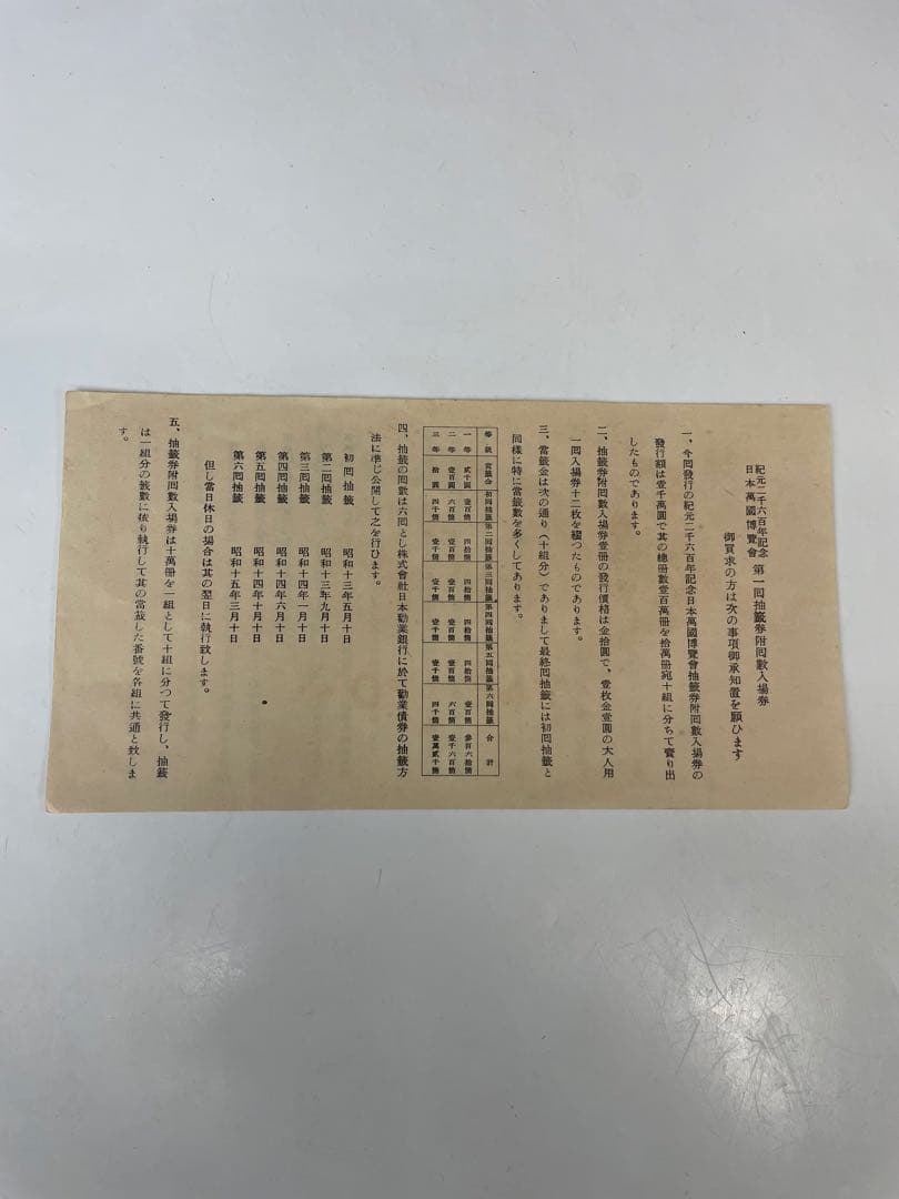 幻の万博入場券　紀元2600年記念万博　　回数入場券12枚　日本万博博覧会