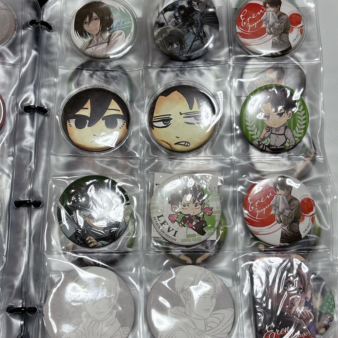 進撃の巨人　リヴァイ エレン多　缶バッジ　74点セット