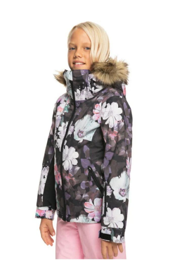 【美品】ROXY 花柄スキーウェア 手袋 セット 150cm