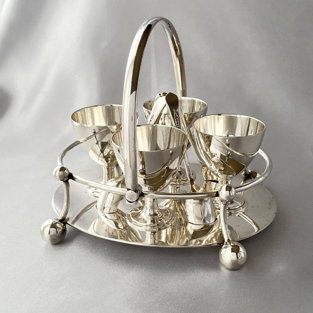 【Walker & Hall】 アールデコ エッグセット エッグカップ