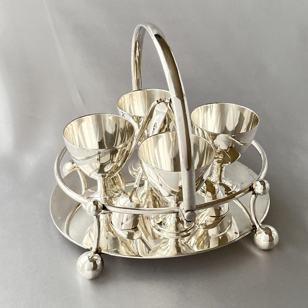 【Walker & Hall】 アールデコ エッグセット エッグカップ