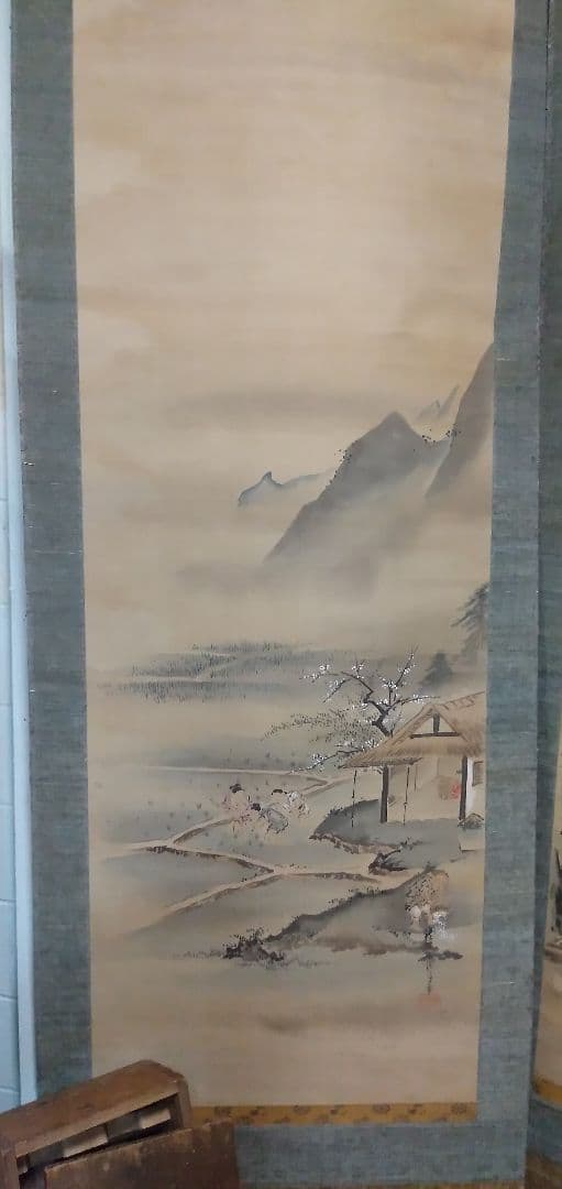 掛軸肉筆山水真筆です狩野探信と思います