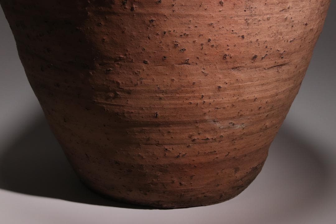 BE793 桃山期~江戸期　古信楽　四耳壷　四耳子　窯印　窯傷　壺　高37.5㎝