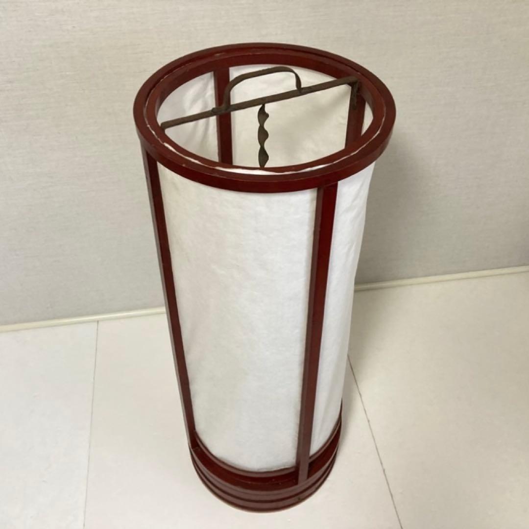 古い置行灯 行燈 ランプ スタンド 照明 木製 漆塗 朱色 大型 和風 レトロ
