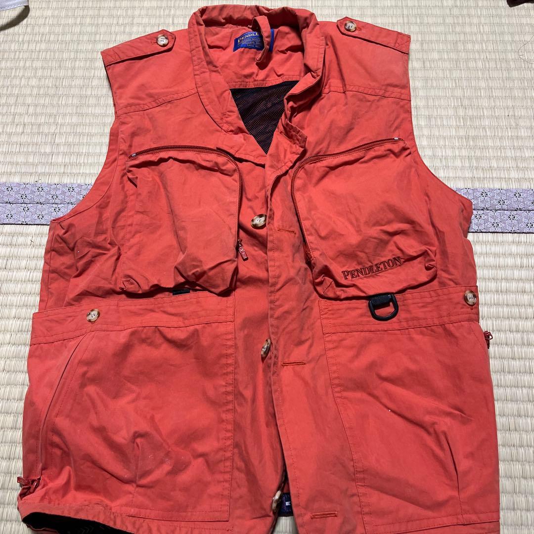 Pendleton フィッシングベスト S 大きめ　オレンジ