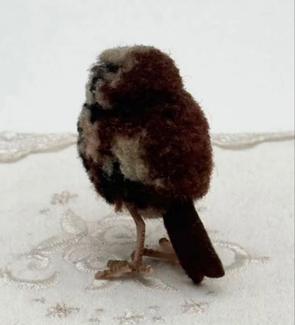 Woolen Bird 4㎝ぽんぽんバード/すずめ風ビンテージ/アンティーク