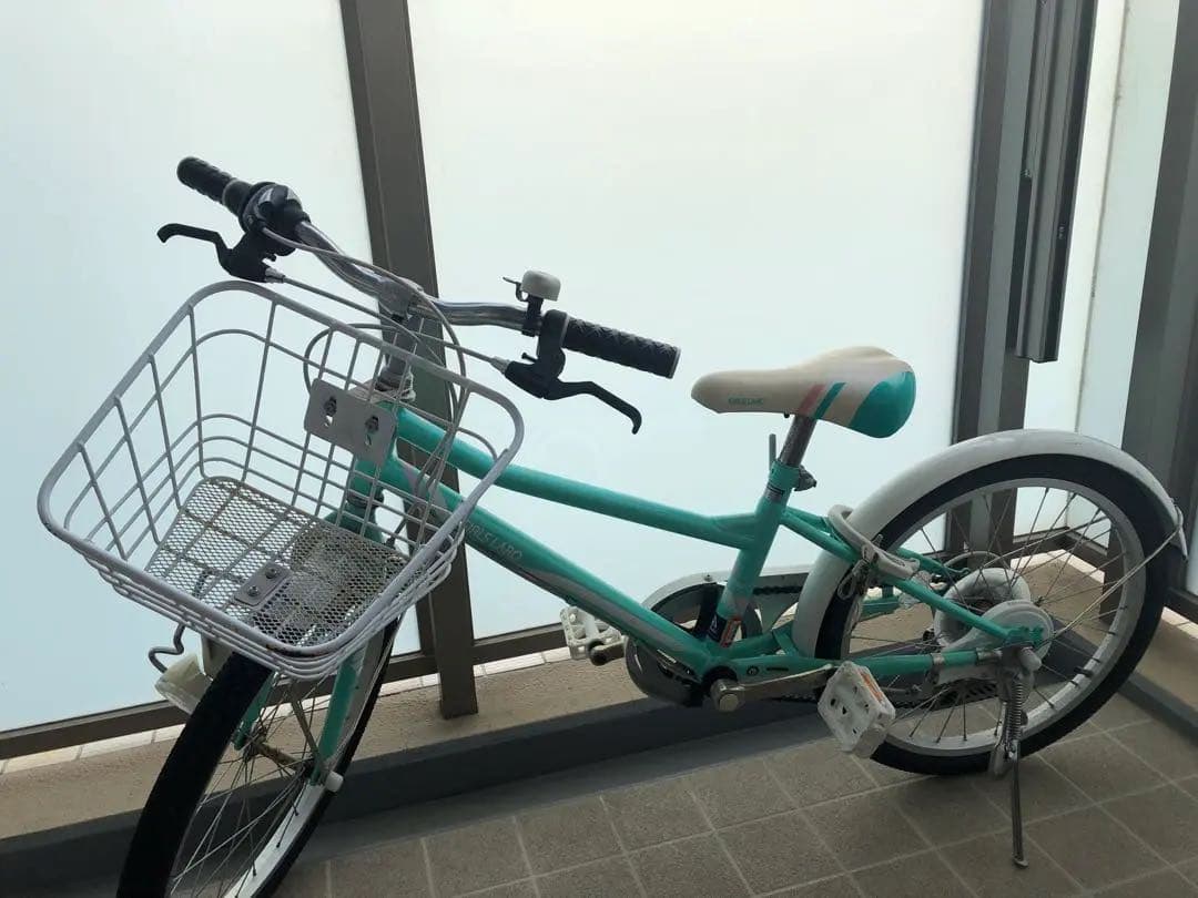 （豊中市曽根引き取り）GIRLS LABO ミントグリーン 子供用自転車