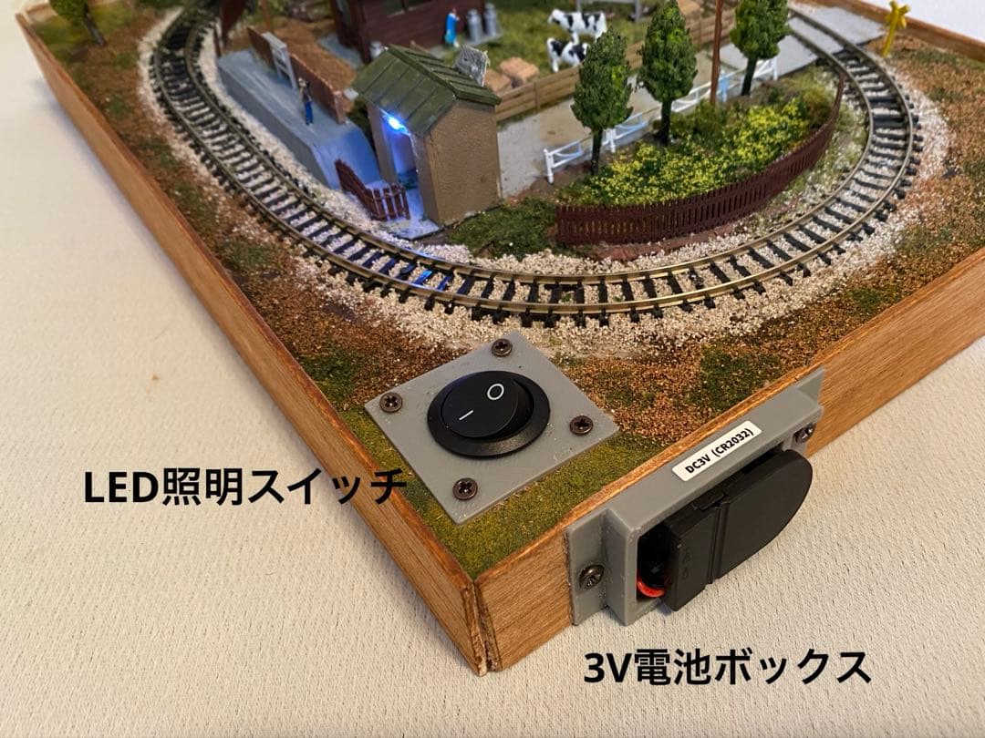 Nゲージ　鉄道　ミニジオラマレイアウト　牧場のある情景　bトレイン専用　駅