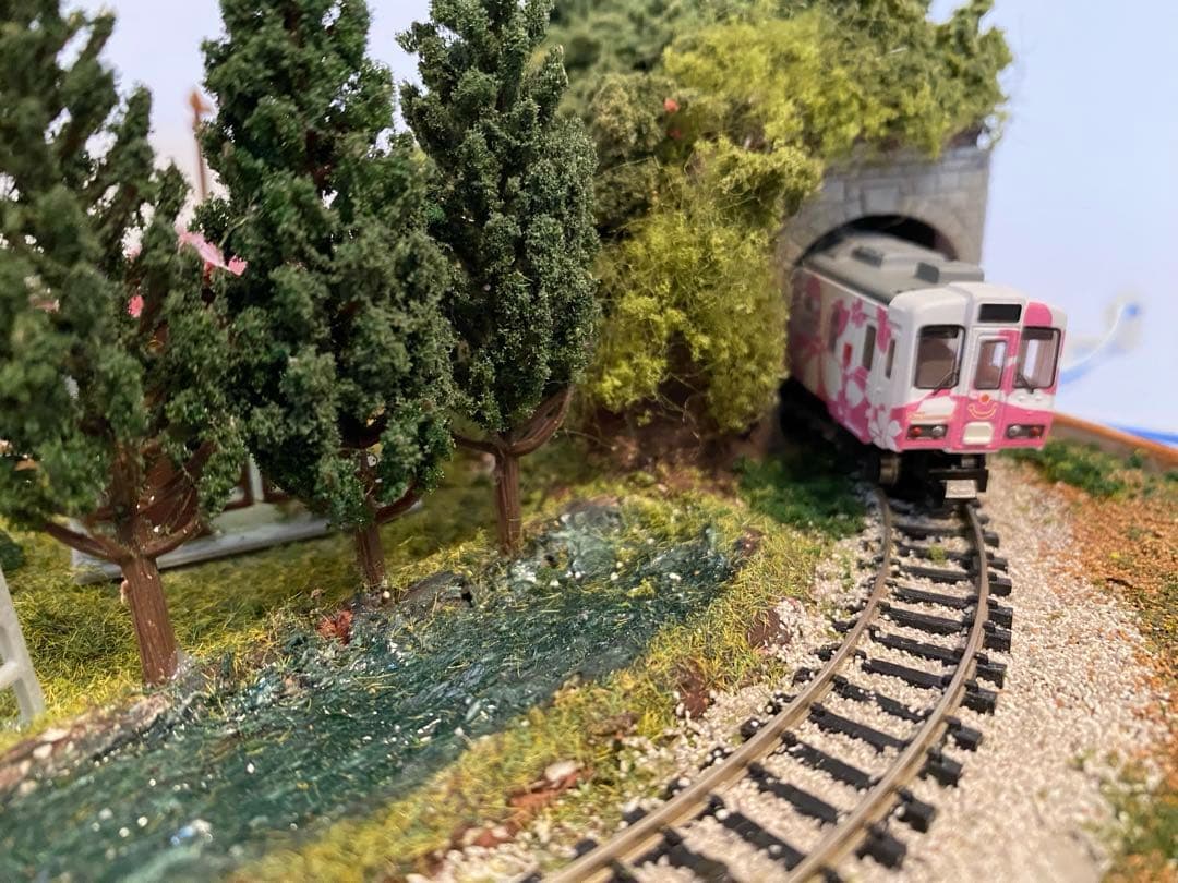 Nゲージ　鉄道　ミニジオラマレイアウト　牧場のある情景　bトレイン専用　駅