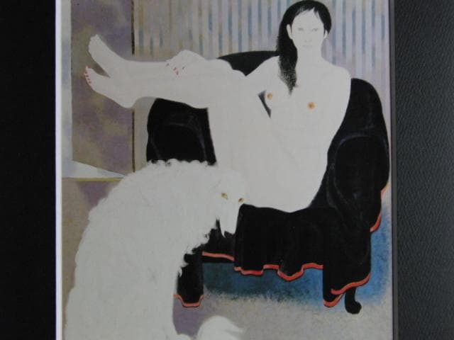 室井東志生、「室内」、希少な画集より、 新品高級額装付、日本人画家