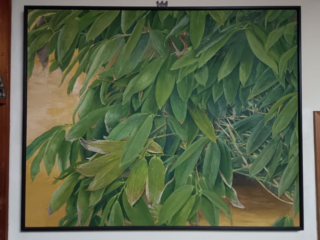 「熊笹」日本画　30号　美術学生作