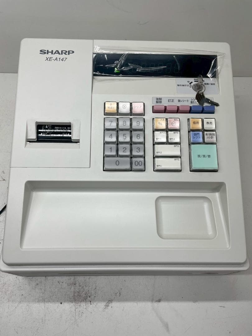 A◆SHAPR　XE-A147　レジスター　鍵付き　シャープ　電子レジ　ホワイト