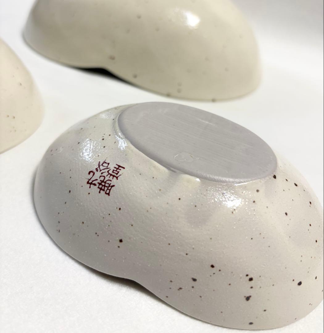 九谷焼 暁堂 赤絵 花文 変形楕円鉢 大中小 セット 上質 和食器 手描き