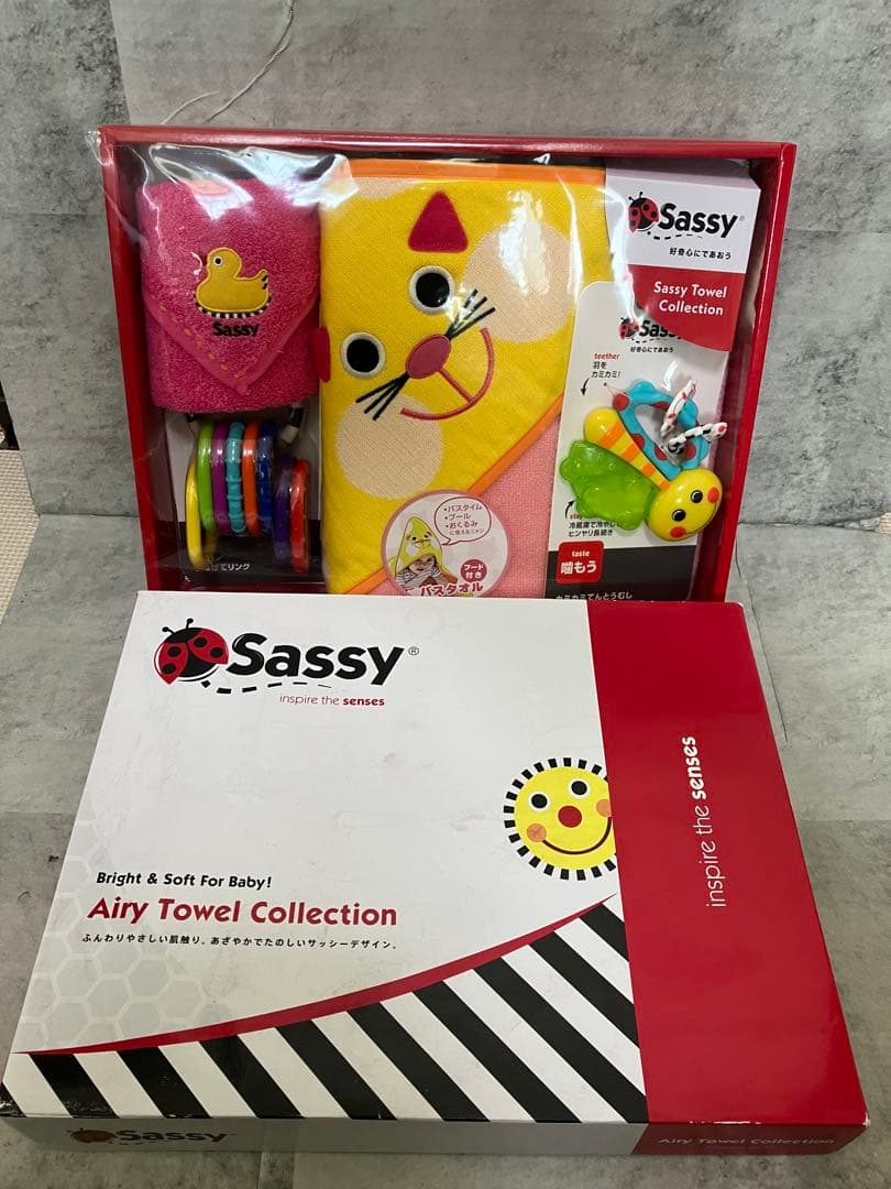 Sassy サッシー 出産祝い おくるみセット キャット 4点 ギフト