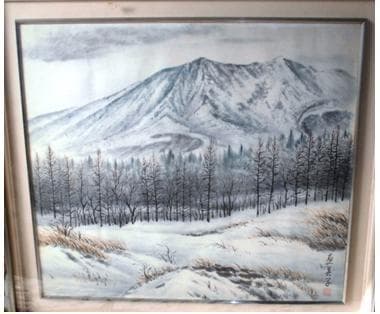 水墨画　赤城山